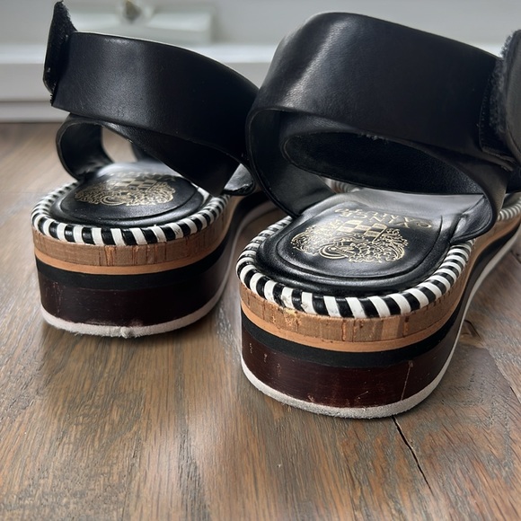 Vince Camuto Marieno black wide ankle strap leather espadrilles SZ 8.5 - Picture 7 of 11